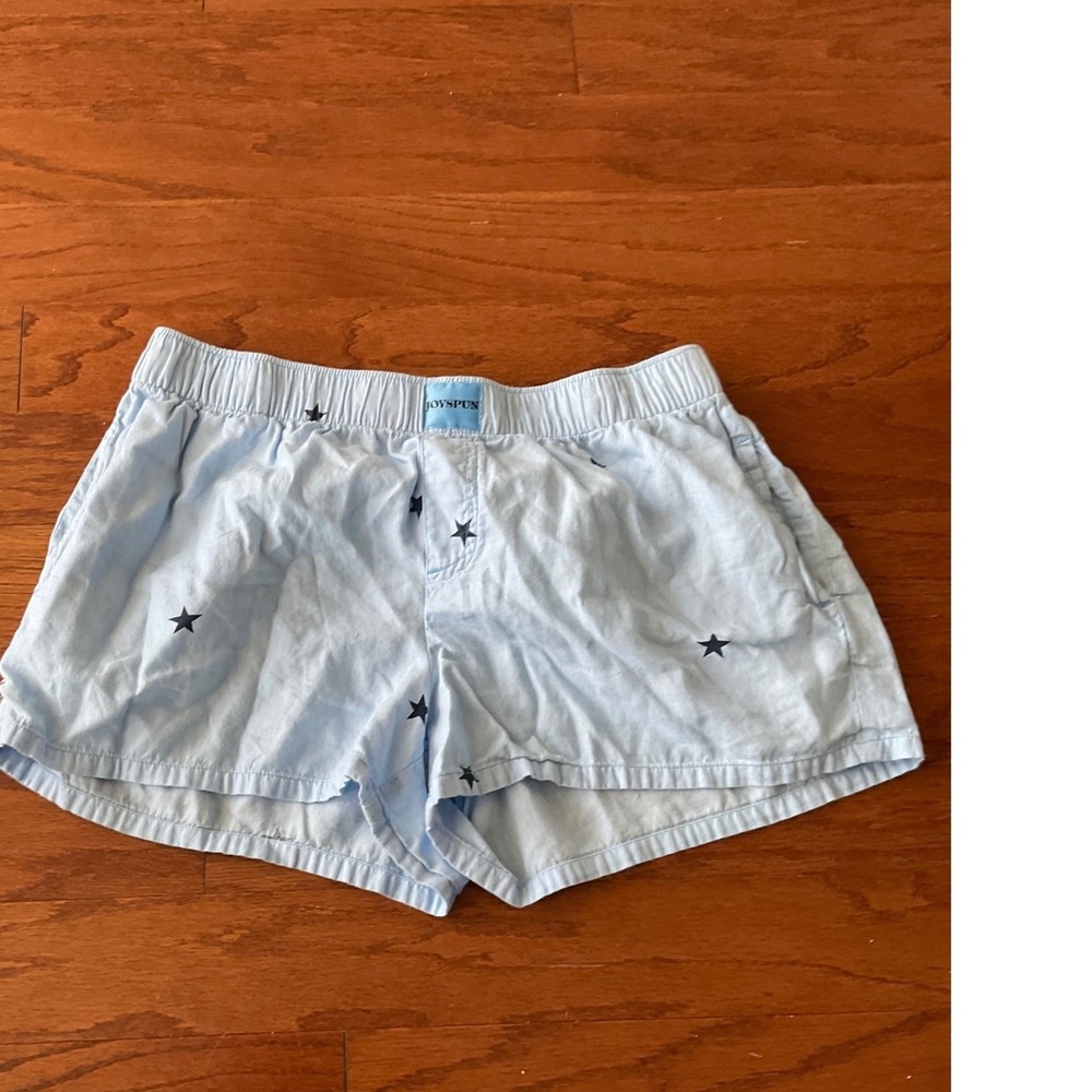 JOYSPUN Women's Light Blue Star Print Pajama Sleep Shorts‎ Size S